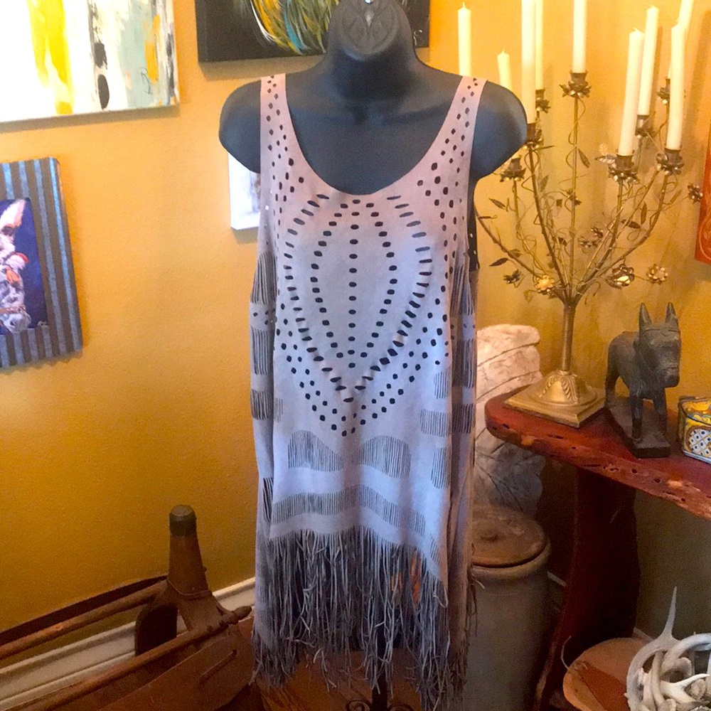 Origami faux suede top M